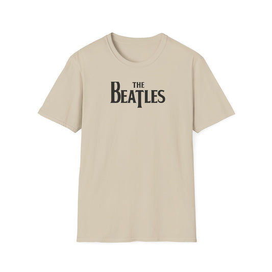 Sand t-shirt with 'The Beatles' logo on a white background