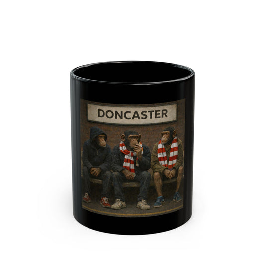 Doncaster Football Fans Black Mug — Ceramic 11oz/15oz Tea Coffee Cup - On The Terrace