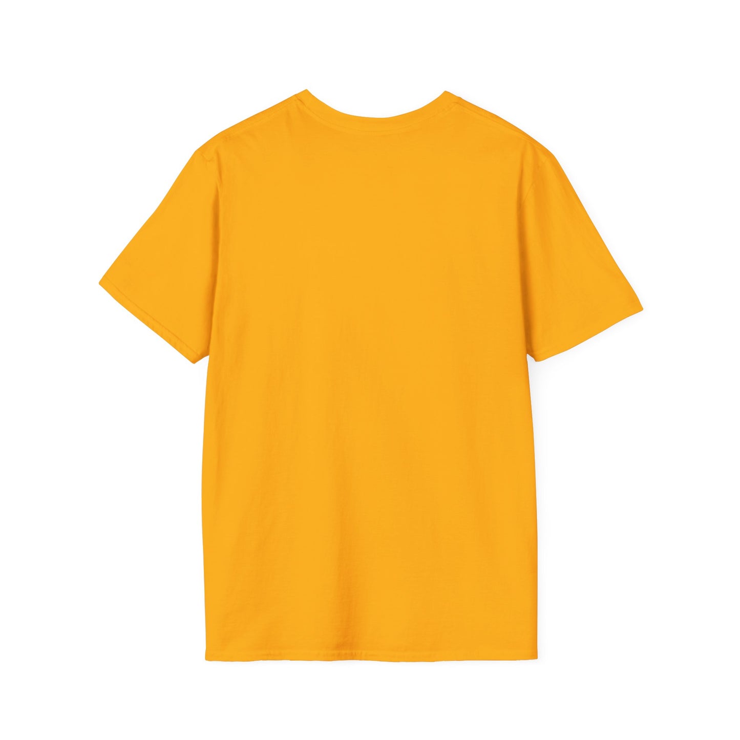 Yellow retro sneaker graphic t-shirt with blue vintage trainer and shoebox print