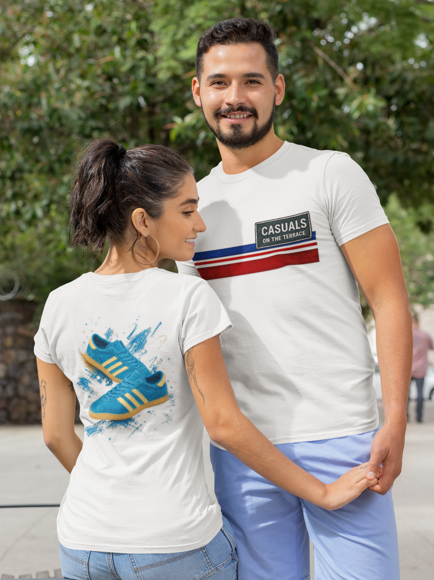 Casuals On The Terrace T-Shirt | Retro Football Casual Style Trainer Print Tee