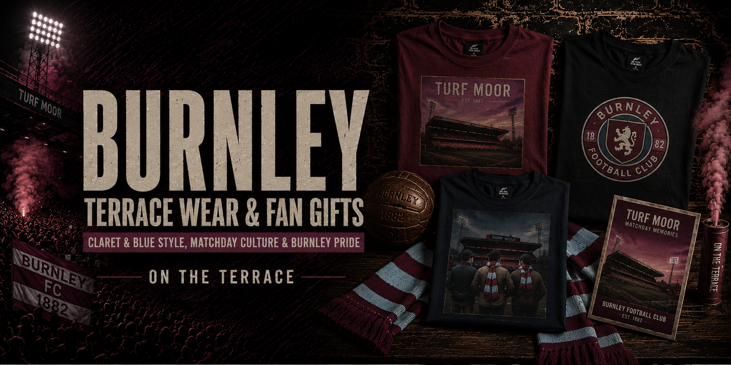 Burnley Football Club crest on a maroon background, featuring a lion and bird design