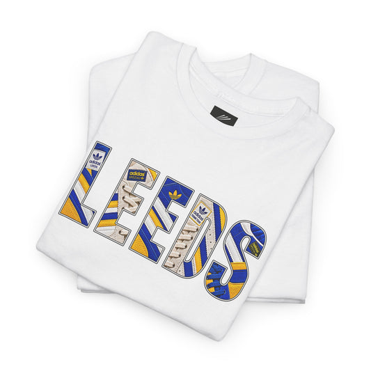 Leeds United LEEDS Trainer Graphic terrace t-shirt in white, chest print detail - On The Terrace casual wear