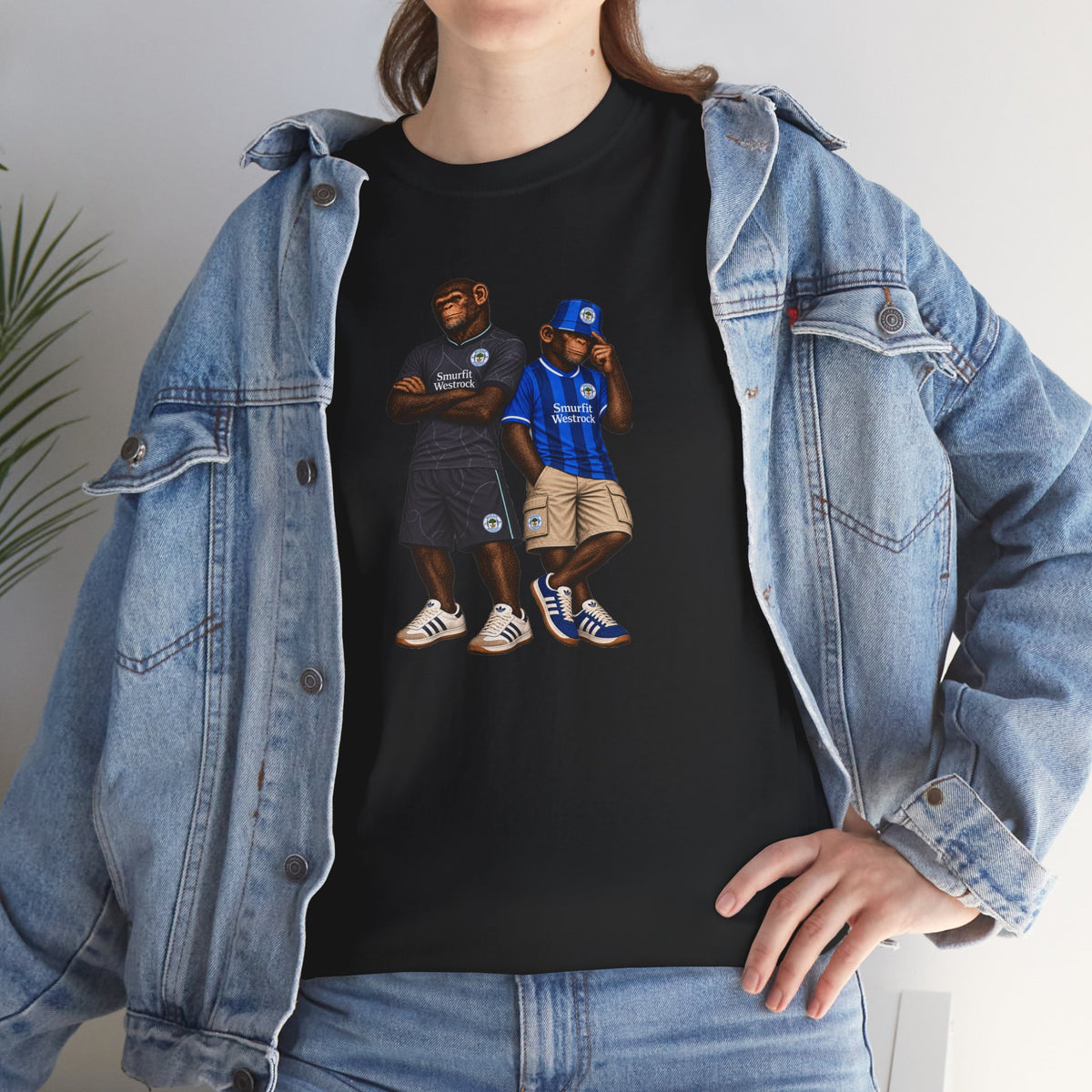Wigan Athletic Smurfit Westrock Era Duo terrace t-shirt in black - On The Terrace casual wear