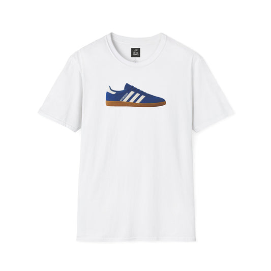 Sheffield Wednesday T-Shirt - Adidas Owls design on soft white cotton tee. Features blue retro sneaker graphic in DTG print, ideal for sports fans.