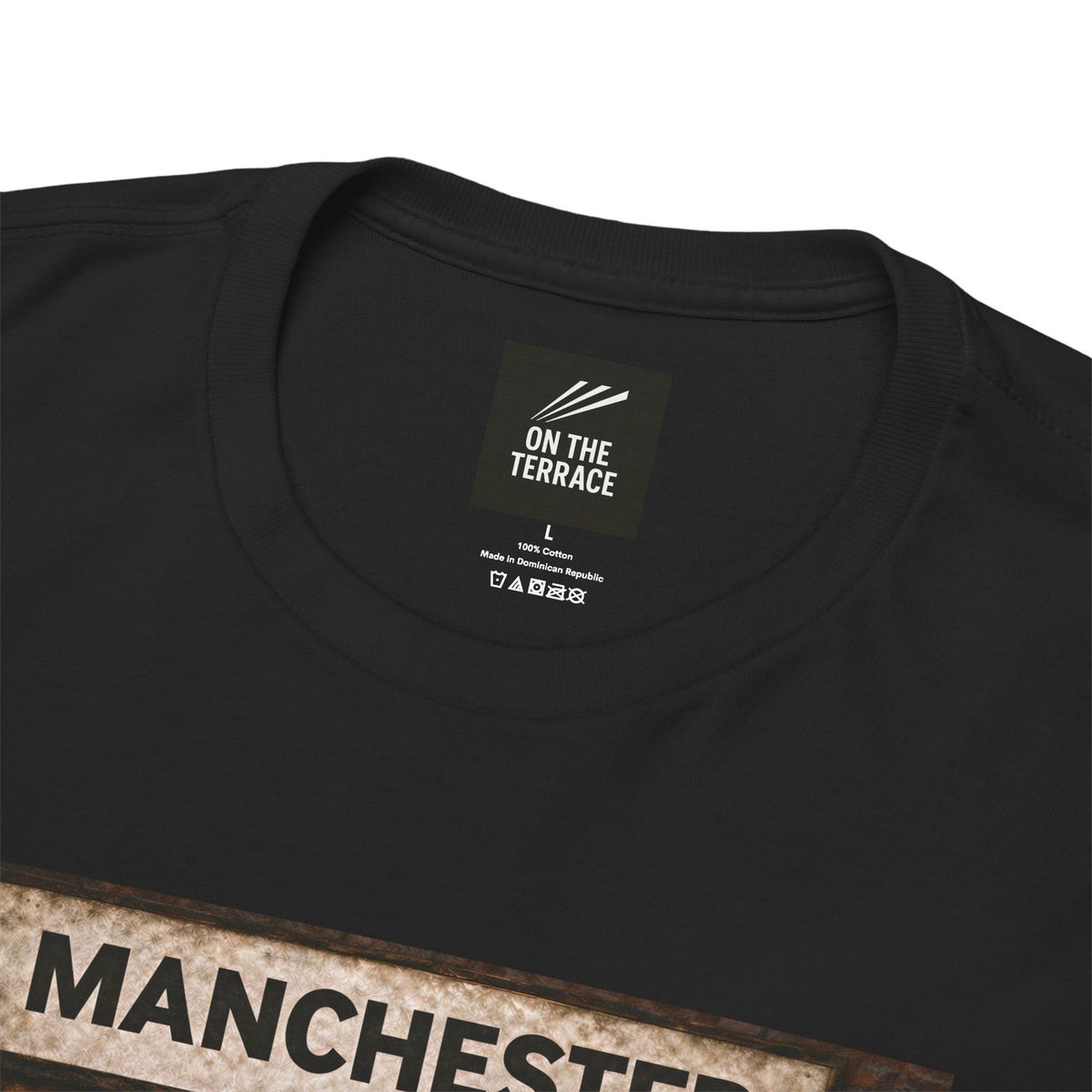 Manchester City Station Bench Trio terrace t-shirt in black, back view - On The Terrace casual wear