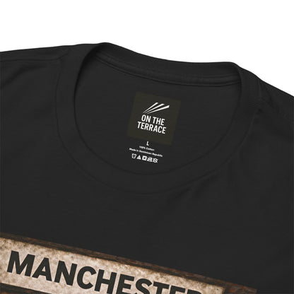 Manchester City Station Bench Trio terrace t-shirt in black, back view - On The Terrace casual wear