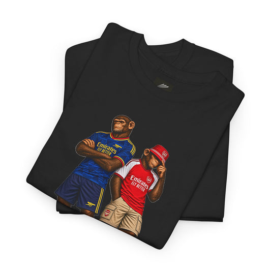 Arsenal Emirates Era Duo terrace t-shirt in black, chest print detail - On The Terrace casual wear