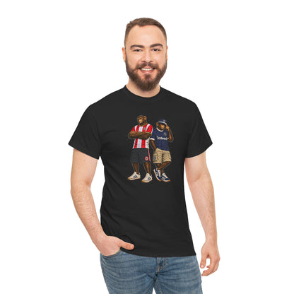 Brentford Indeed Era Duo terrace t-shirt in black, heavy cotton fabric detail - On The Terrace casual wear