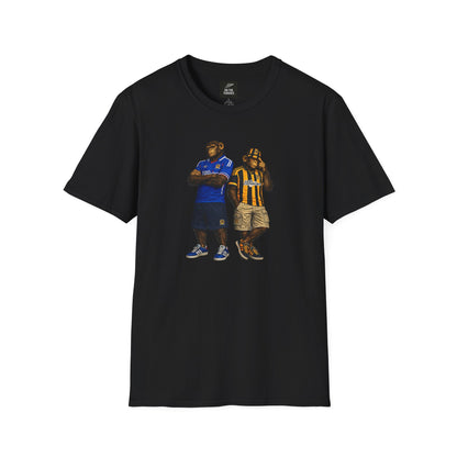 On The Terrace Northern Monkeys black graphic t-shirt featuring retro Hull City black and amber inspired terrace casuals artwork.