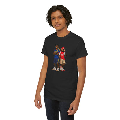 Arsenal Emirates Era Duo terrace t-shirt in black, folded product shot - On The Terrace casual wear