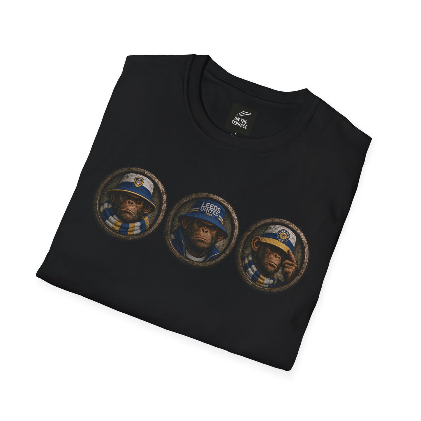 Leeds United "Northern Monkeys" Retro Terrace Portrait T-Shirt – On The Terrace