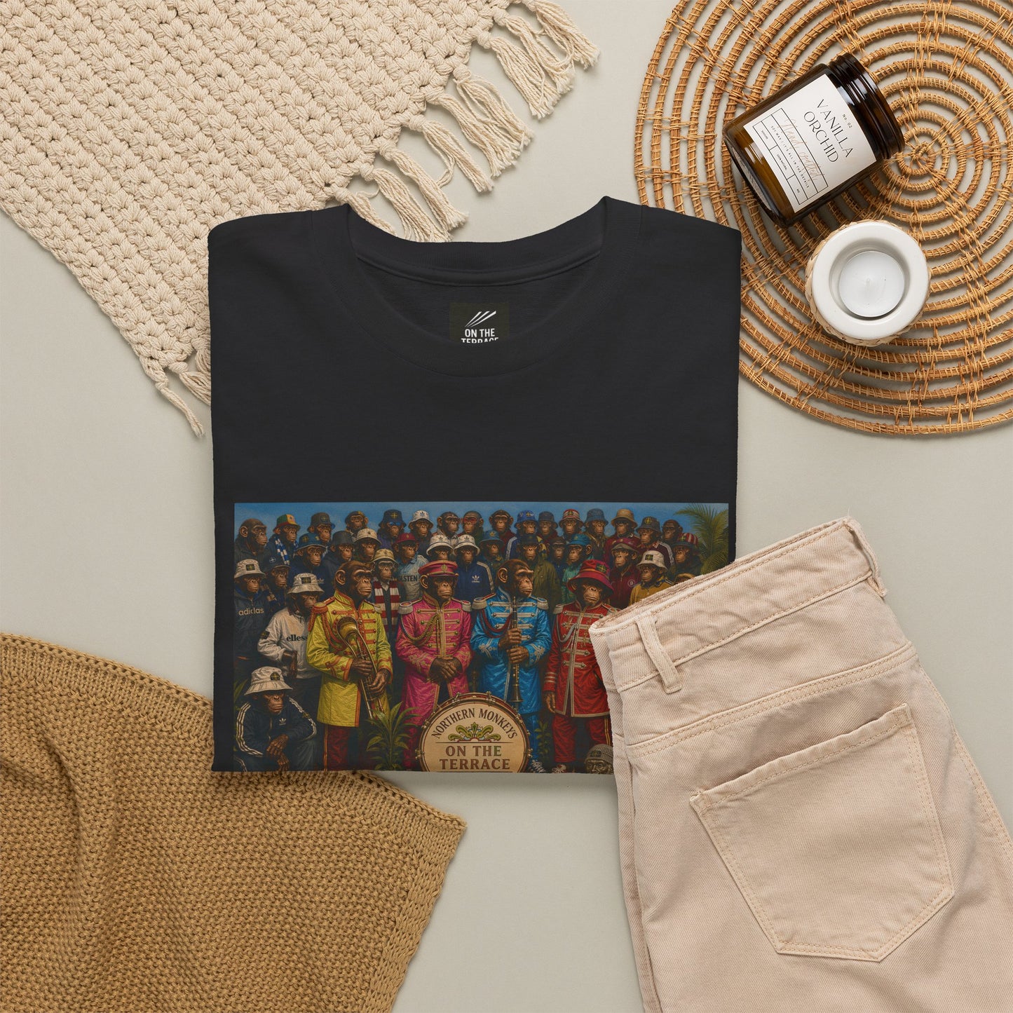 Sgt. Pepper Casuals black T-shirt with Northern Monkeys terrace artwork