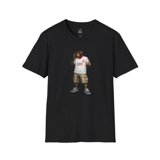Black Liverpool Northern Monkeys t-shirt on a white background