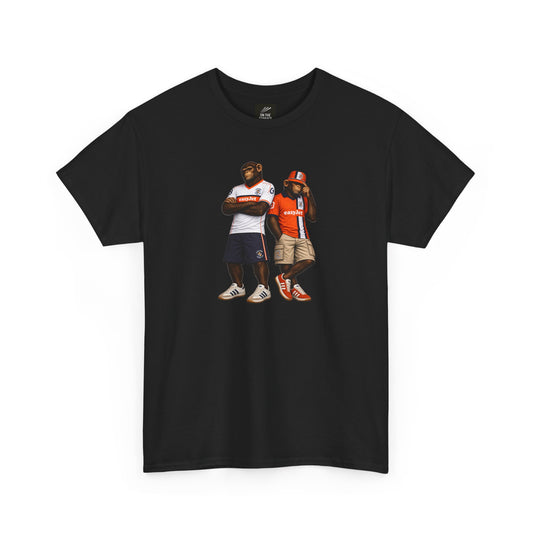Black Luton Town easyJet Era Terrace Monkeys T-shirt front view