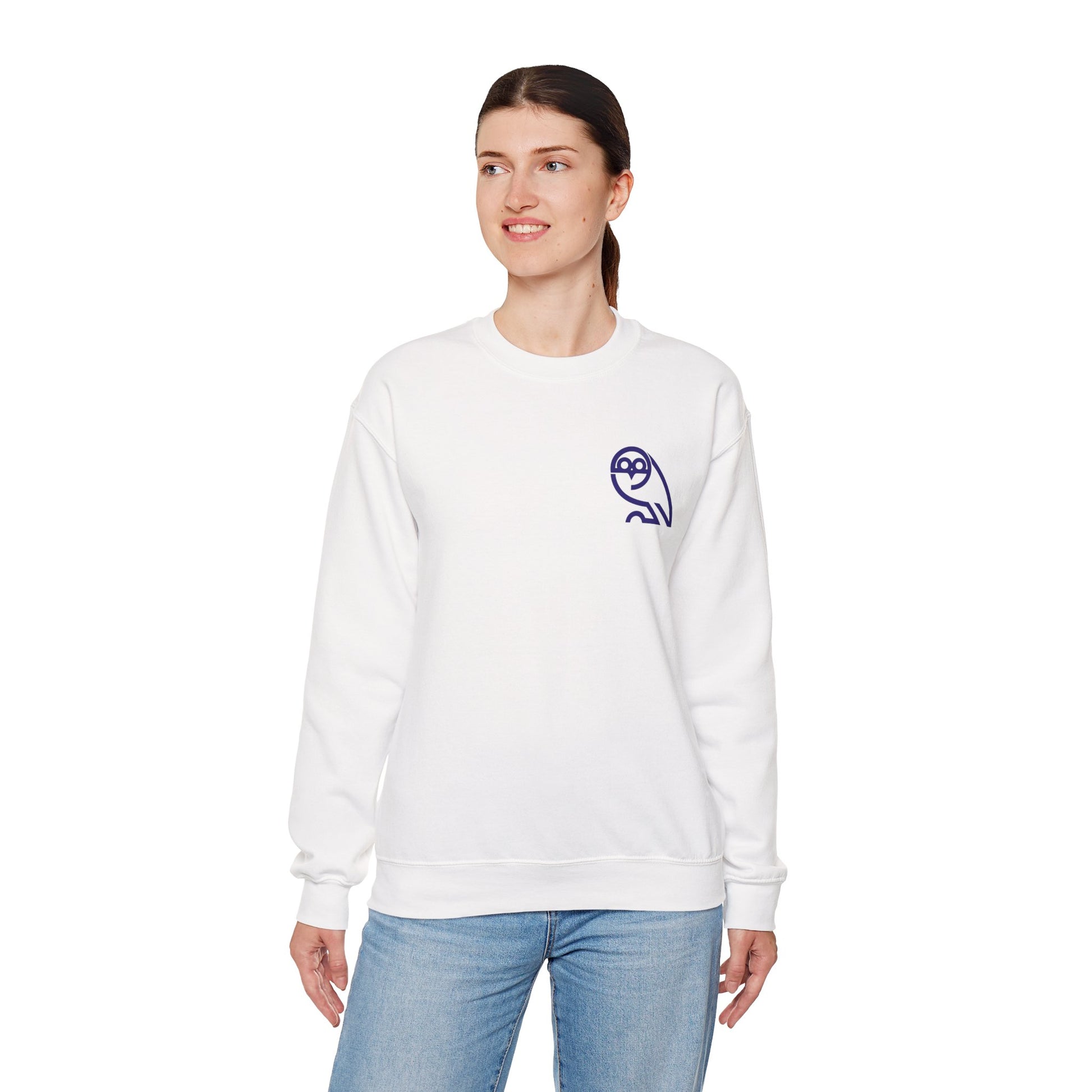 Owl Outline Crewneck Sweatshirt - On The Terrace