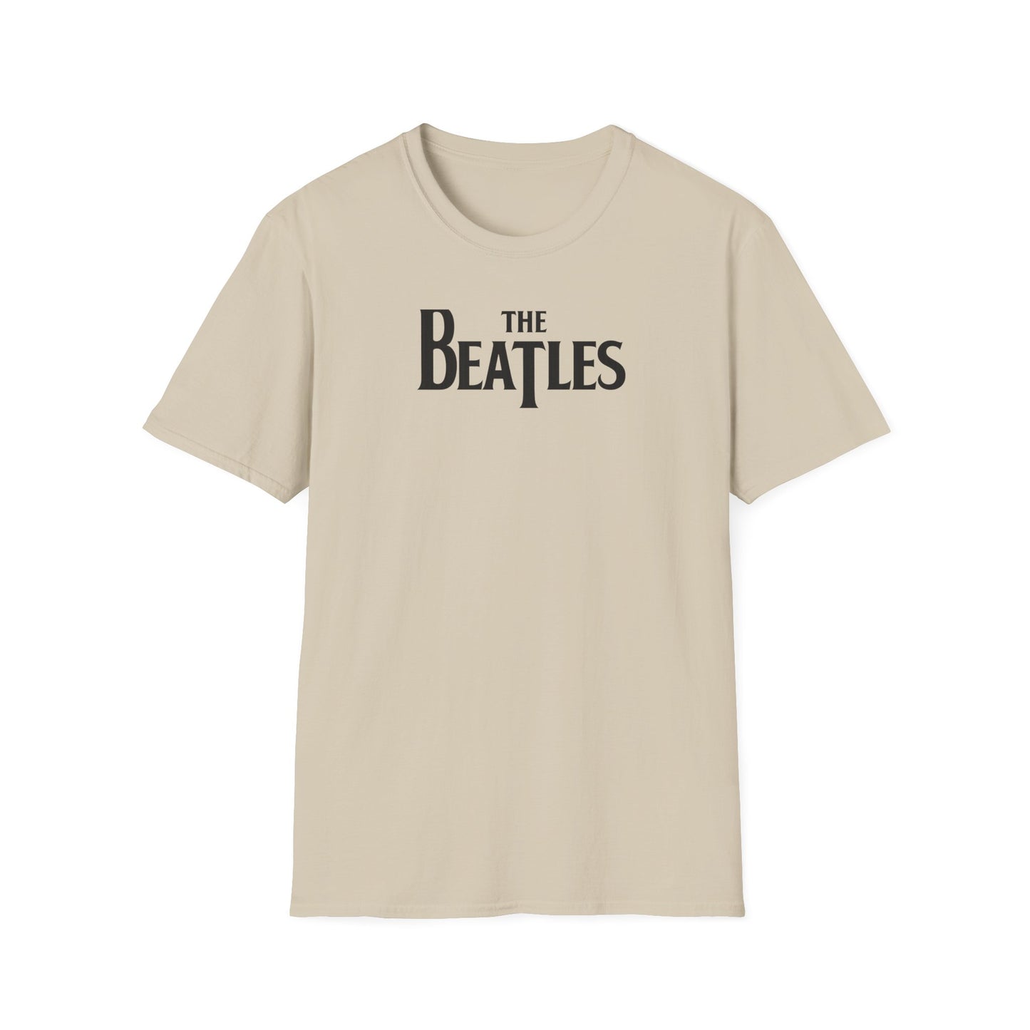 Sand t-shirt with 'The Beatles' logo on a white background
