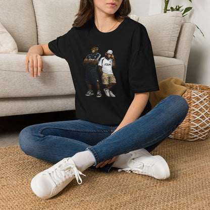 On The Terrace Northern Monkeys black graphic t-shirt featuring retro Bolton Wanderers inspired white and navy terrace casuals artwork.