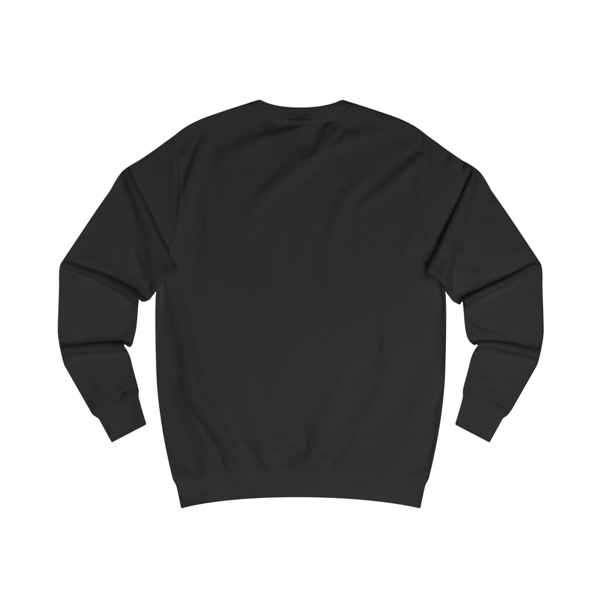 Back of plain black sweatshirt, blue Northern Monkeys Christmas jumper