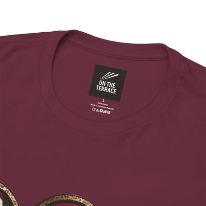 Maroon Hearts T-shirt with terrace monkeys, scarves and bucket hats