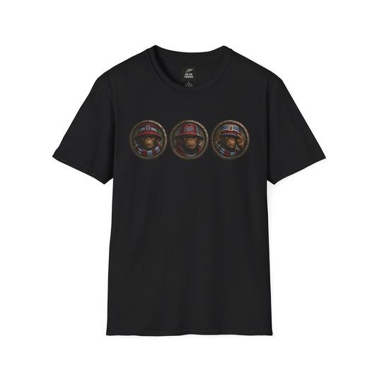 On The Terrace Northern Monkeys black graphic t-shirt featuring retro Aston Villa claret and blue inspired terrace casuals artwork.