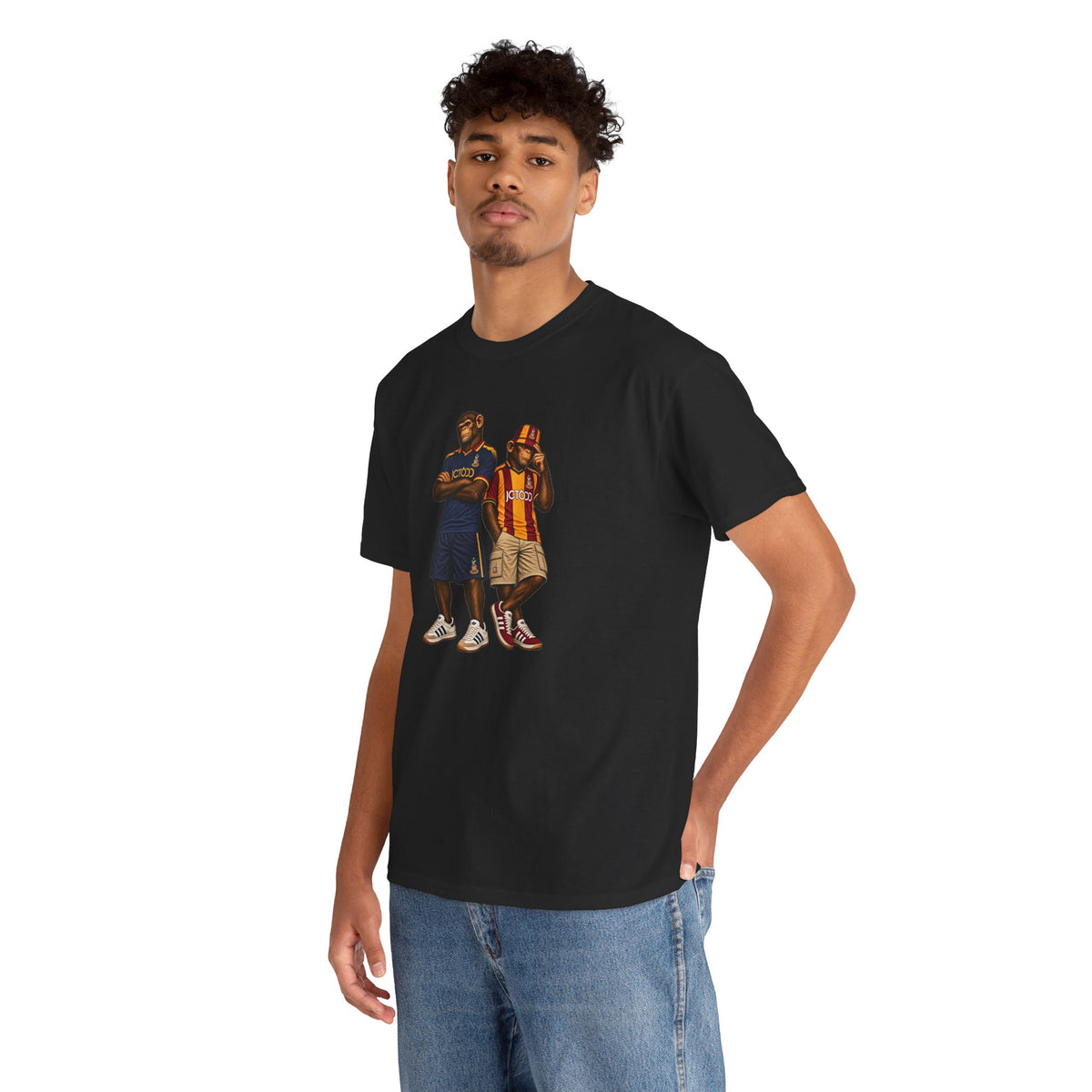 Bradford City JCT600 Era Duo terrace t-shirt in black, folded product shot - On The Terrace casual wear