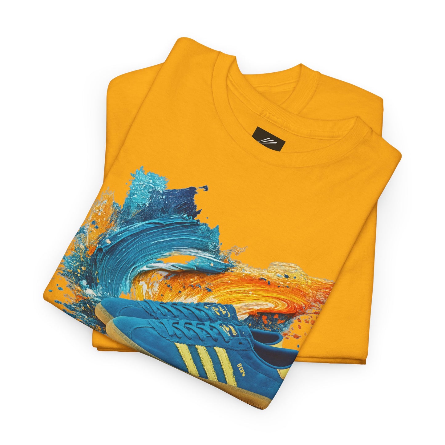 Retro Trainer Artwork Heavy Cotton T-Shirt – Yellow