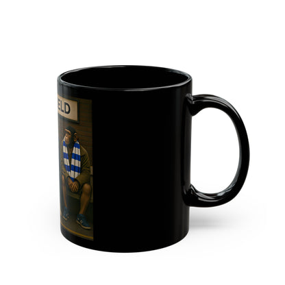 Ceramic mug with three chimpanzees wearing scarves and 'Sheffield' sign with  SWFC scarfs