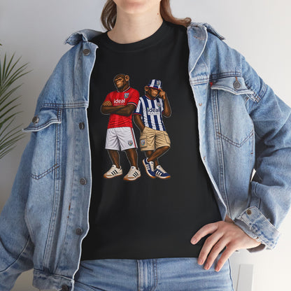 West Bromwich Albion Ideal Heating Era Duo terrace t-shirt in black, product mockup - On The Terrace casual wear