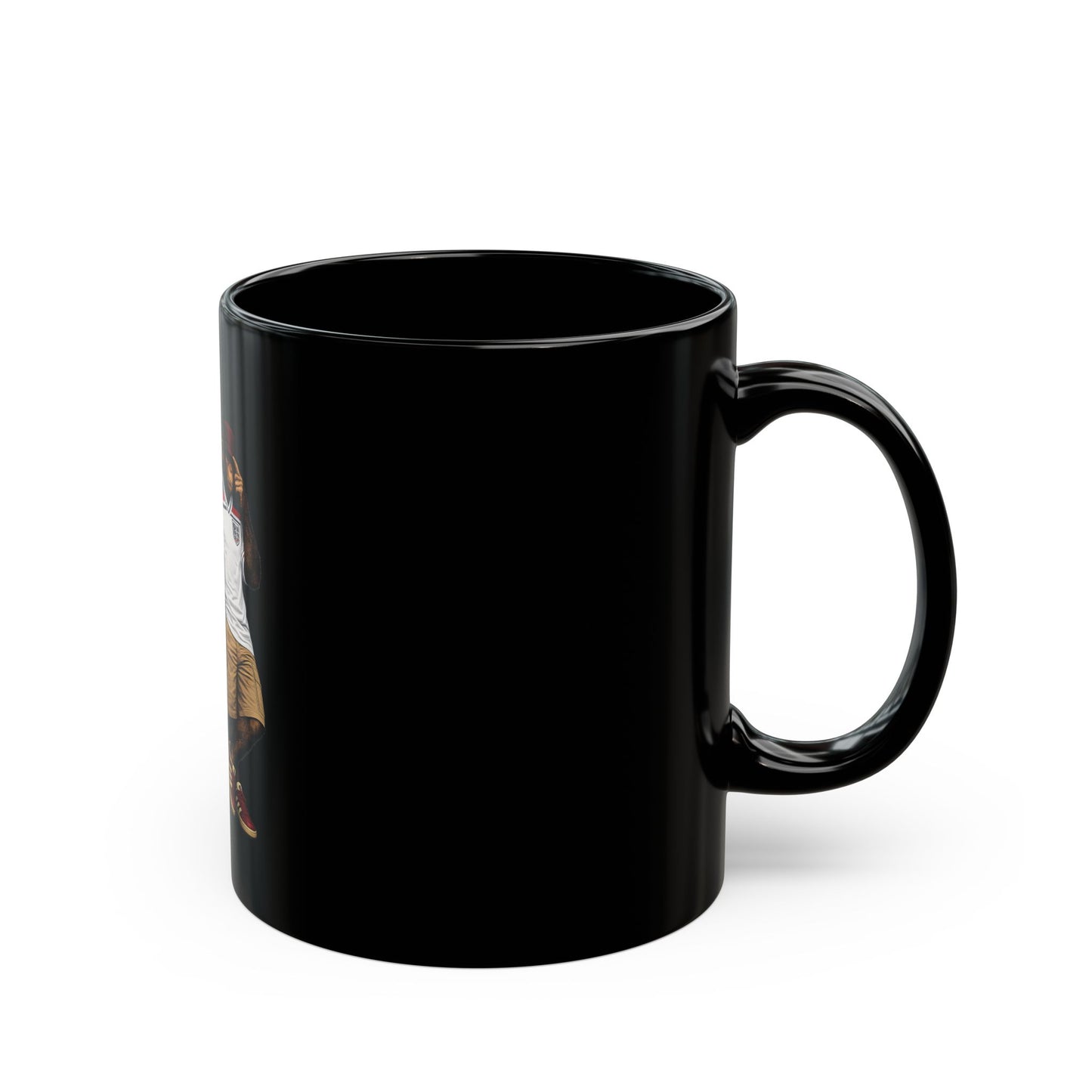 Black mug on a white background