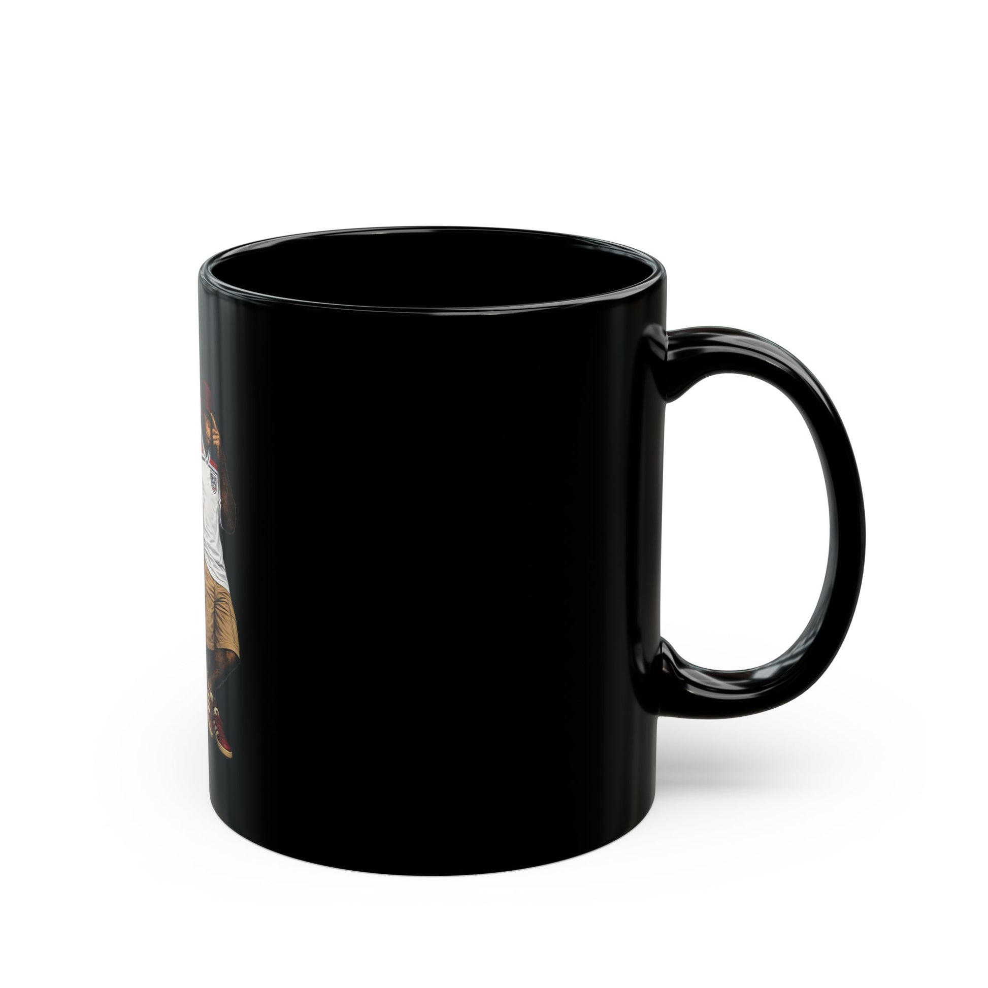Black mug on a white background