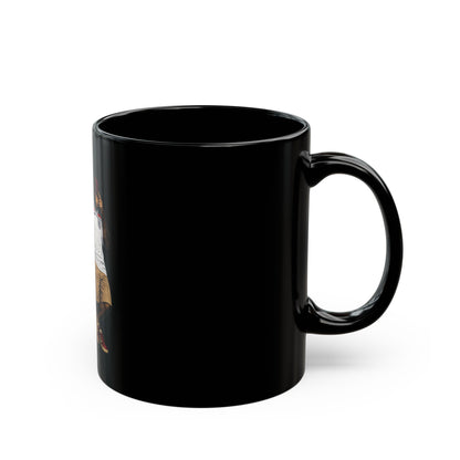 Black mug on a white background