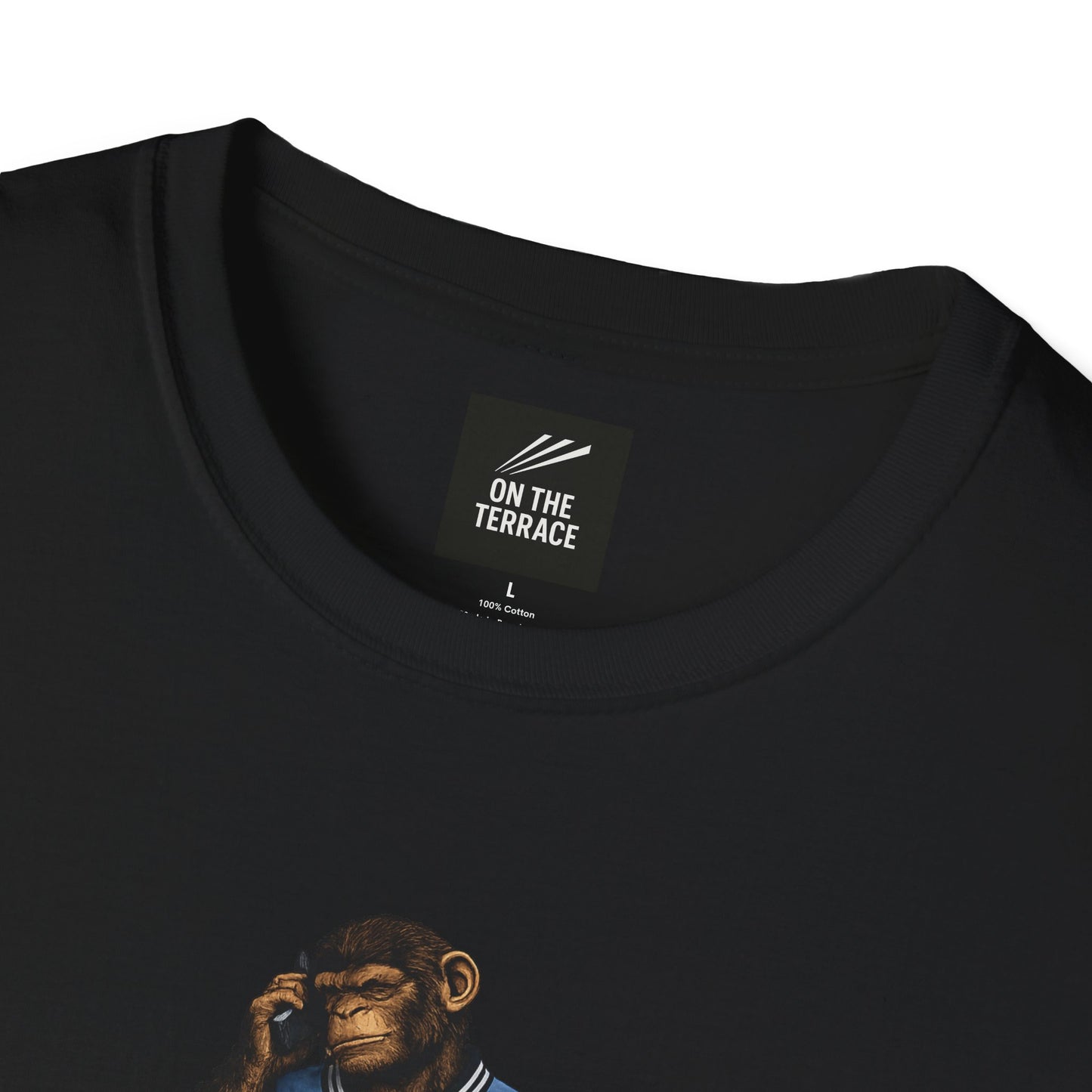 black t-shirt with 'newcastle' logo on a white background