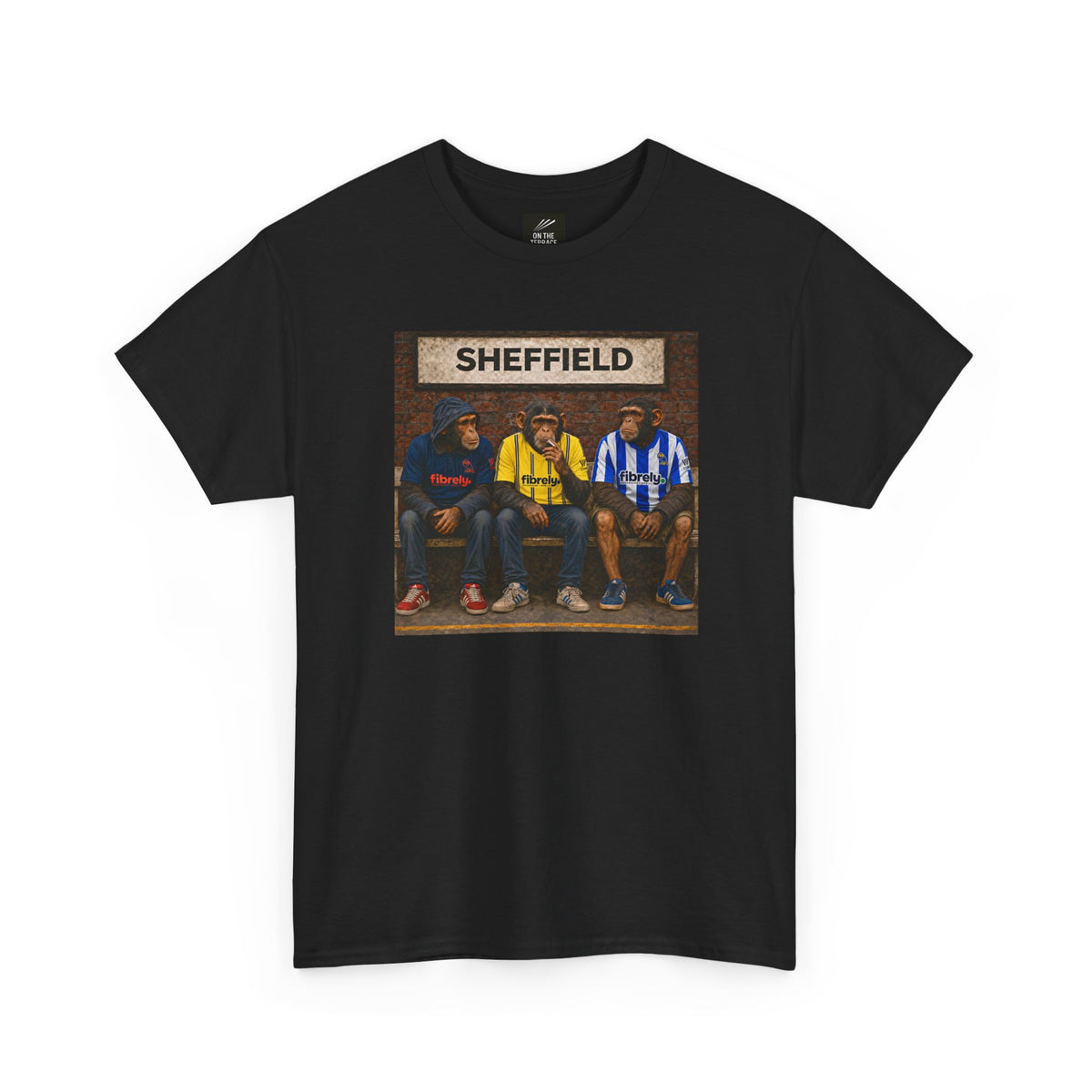 Sheffield Wednesday Station Bench Trio terrace t-shirt in black - On The Terrace casual wear