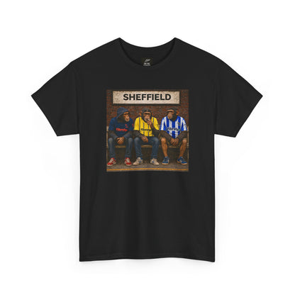 Sheffield Wednesday Station Bench Trio terrace t-shirt in black - On The Terrace casual wear