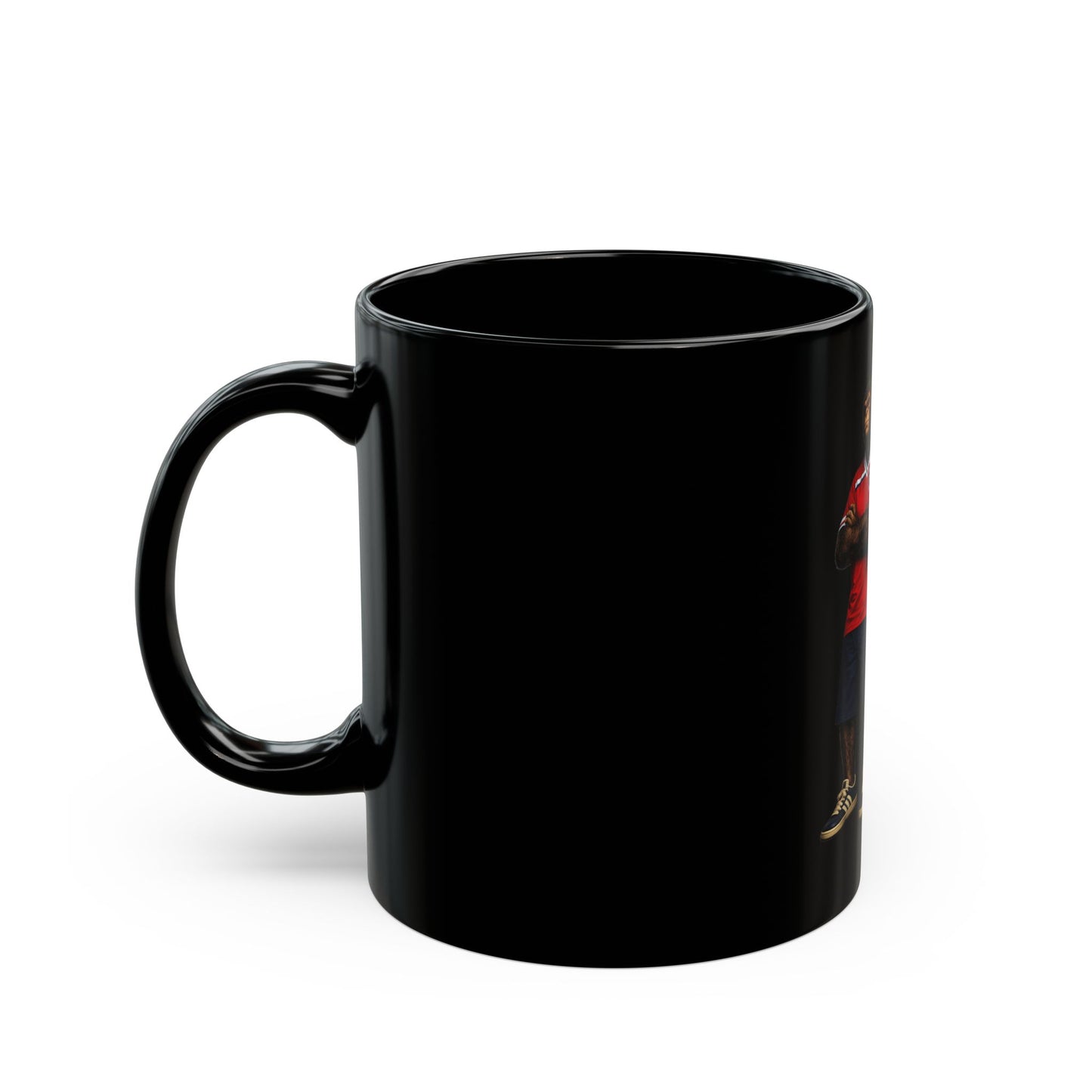 Black mug on a white background