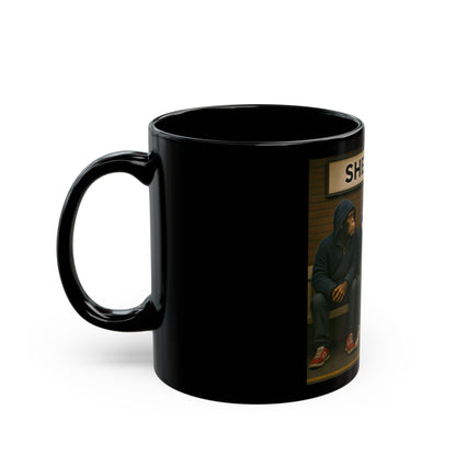 Ceramic mug with three chimpanzees wearing scarves and 'Sheffield' sign with  SWFC scarfs