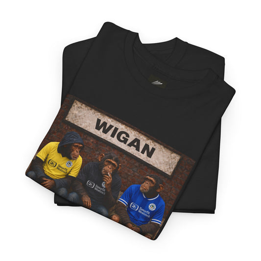 Wigan Athletic Station Bench Trio terrace t-shirt in black - On The Terrace casual wear
