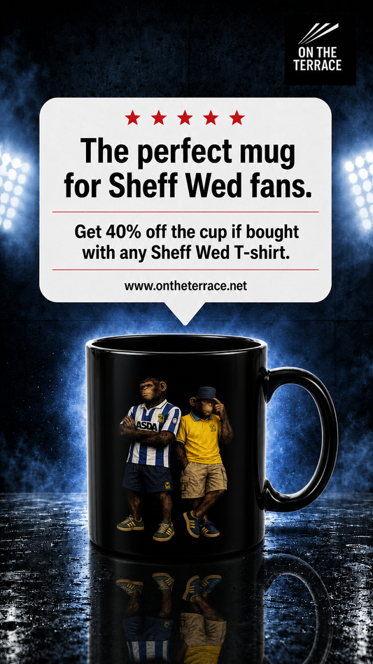 Sheffield Wednesday "Northern Monkeys" Retro Kit Ceramic Mug – On The Terrace - On The Terrace