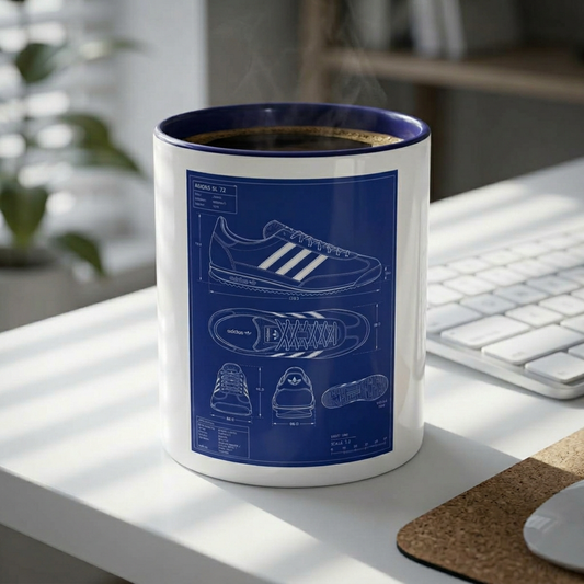 Sneaker Blueprint Coffee Mug — Athletic Shoe Design Accent Mug (11/15oz)