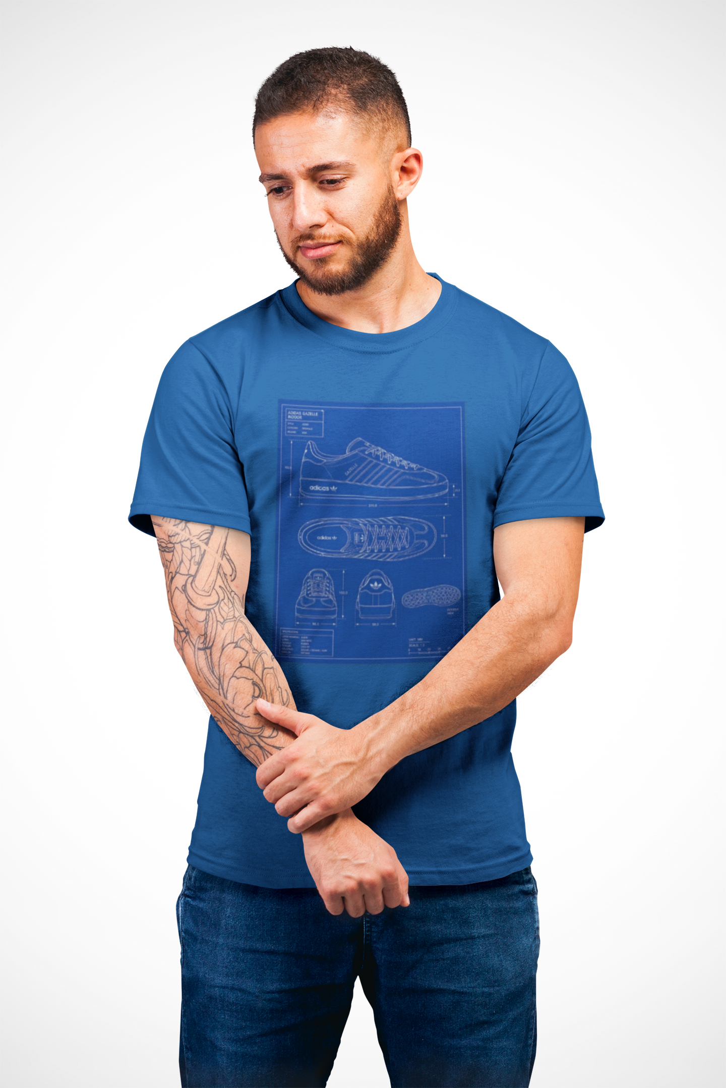Adidas Gazelle Indoor Technical Blueprint T-Shirt | On The Terrace Exclusive - On The Terrace