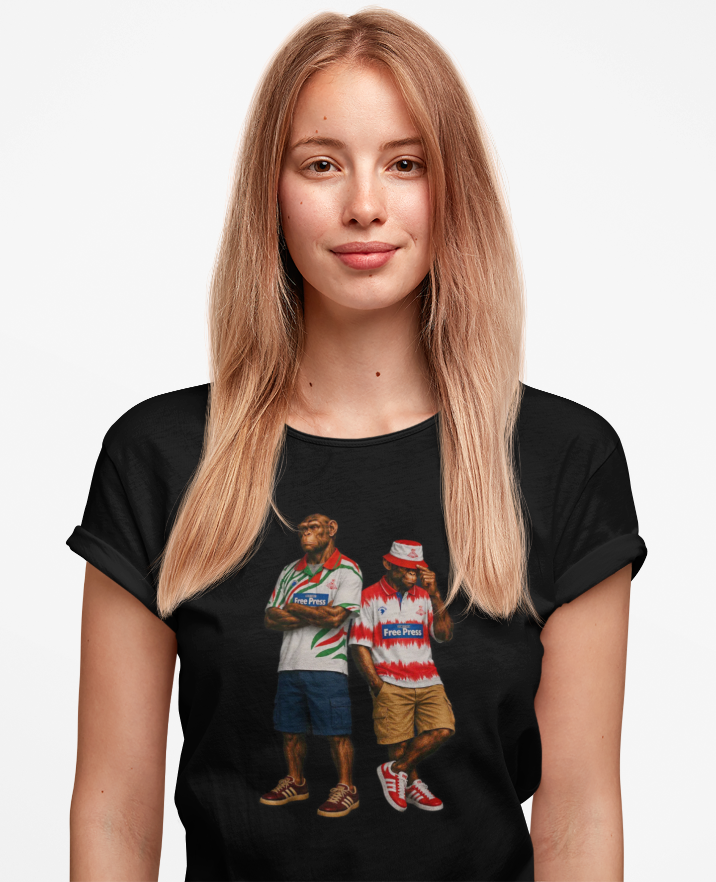 On The Terrace Northern Monkeys black t-shirt featuring retro Doncaster Rovers inspired casuals graphic