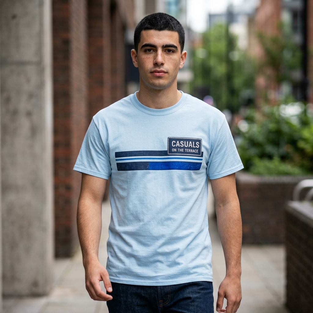 Casuals On The Terrace Heavy Cotton T-Shirt – Light Blue