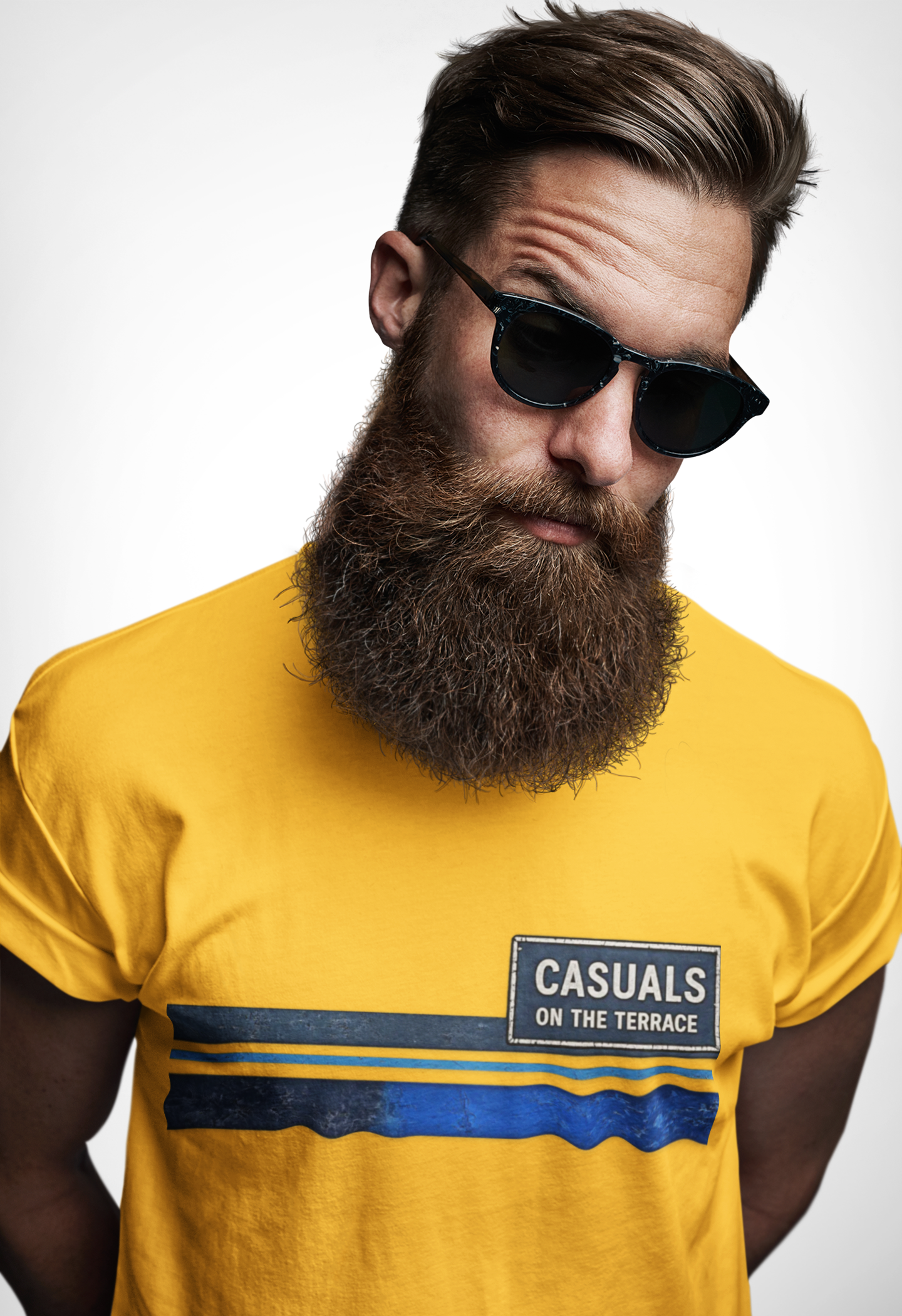 Casuals On The Terrace Heavy Cotton T-Shirt – Mustard Yellow