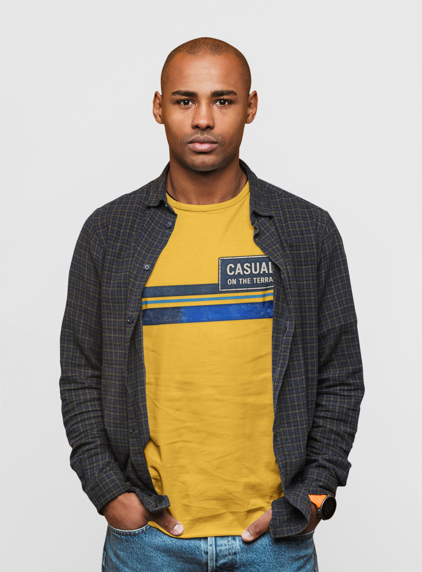 Casuals On The Terrace Heavy Cotton T-Shirt – Mustard Yellow