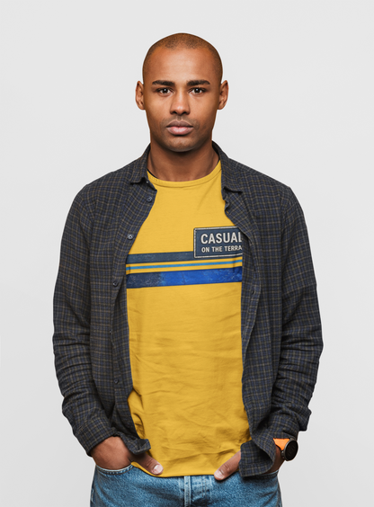 Casuals On The Terrace Heavy Cotton T-Shirt – Mustard Yellow