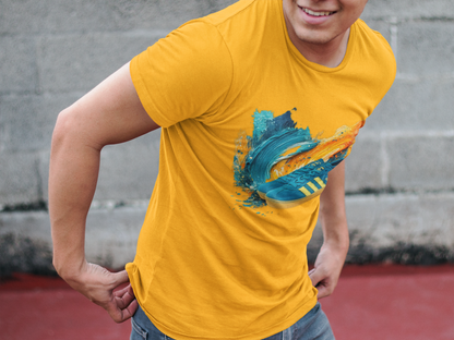 Retro Trainer Artwork Heavy Cotton T-Shirt – Yellow