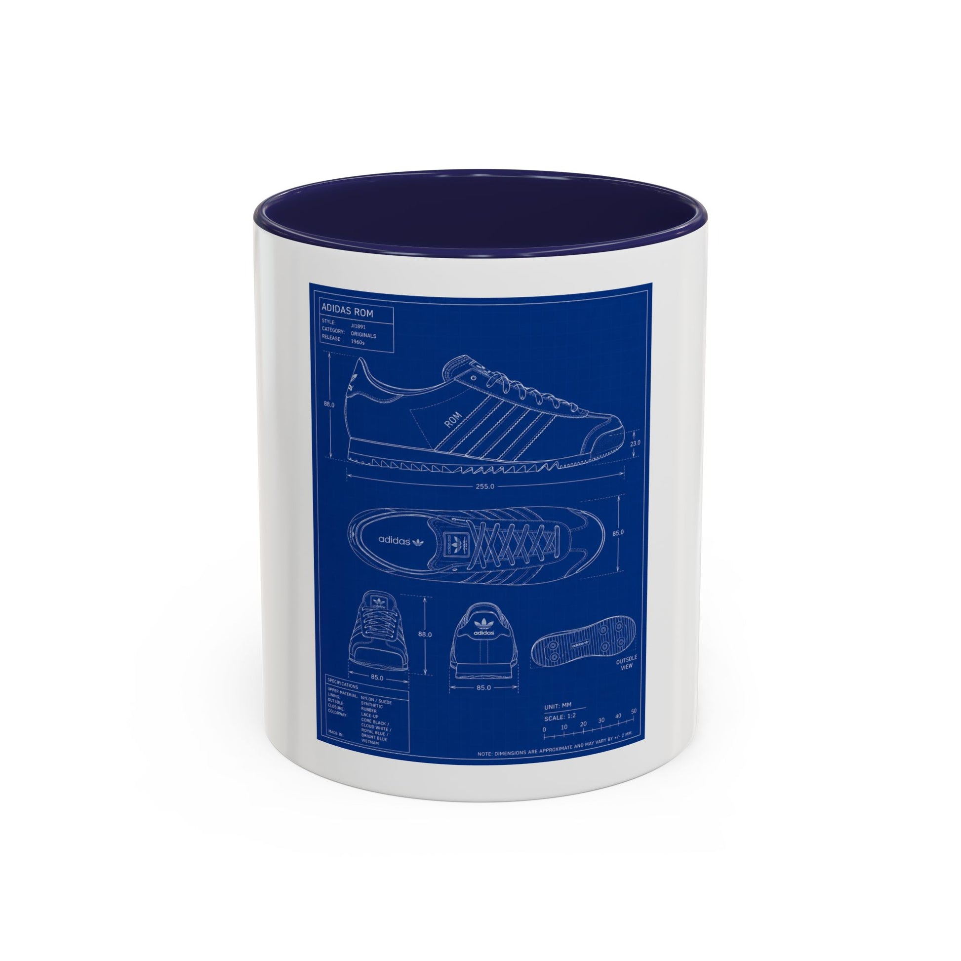 Adidas ROM Technical Blueprint Mug | 11oz Two-Tone Ceramic - On The Terrace