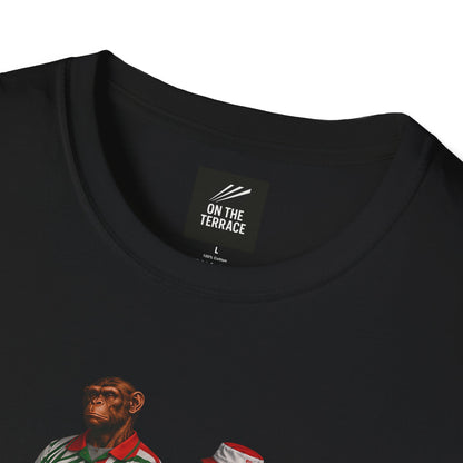 On The Terrace Northern Monkeys black t-shirt featuring retro Doncaster Rovers inspired casuals graphic