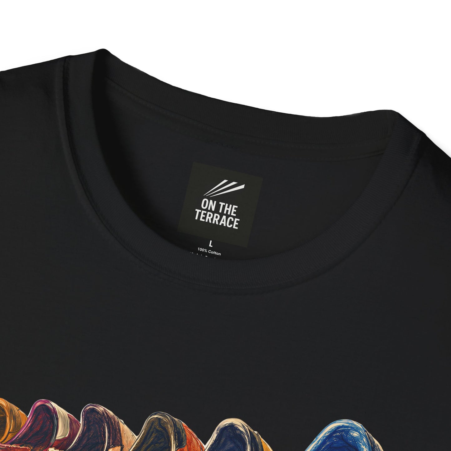 black t-shirt with 5 adidas style trainers