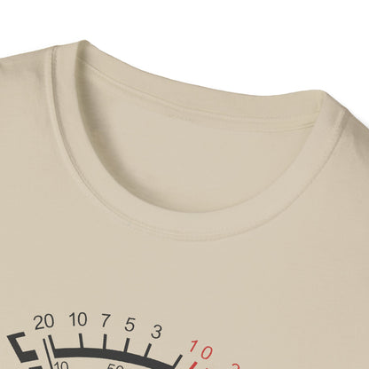 Beige casual t-shirt with graphic dial print and crew neckline